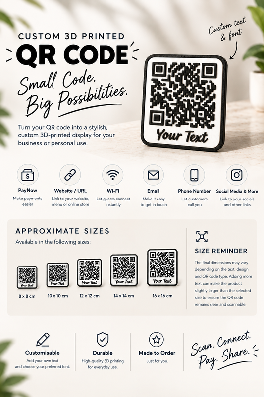 Custom 3D Printed Qr Code