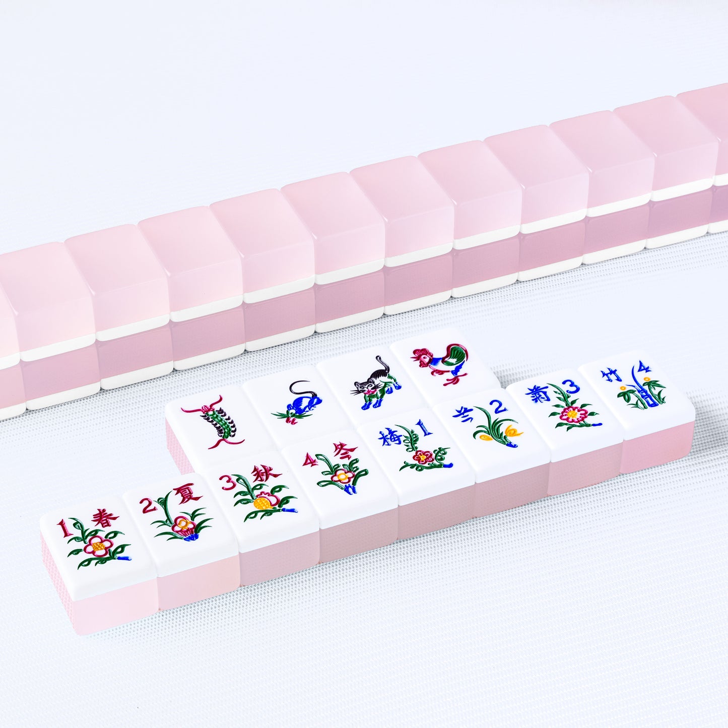 Mahjong Tiles - Pastel Flamingo